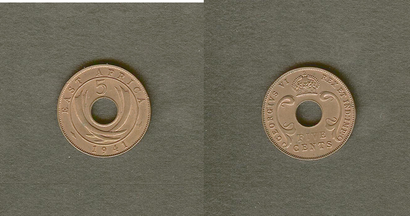 AFRIQUE DE L'EST 5 Cents George VI 1941 SPL